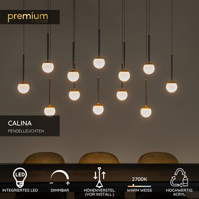 Lucide CALINA - Pendelleuchten - LED Dim. - 12x7,7W 2700K - Schwarz | Premium